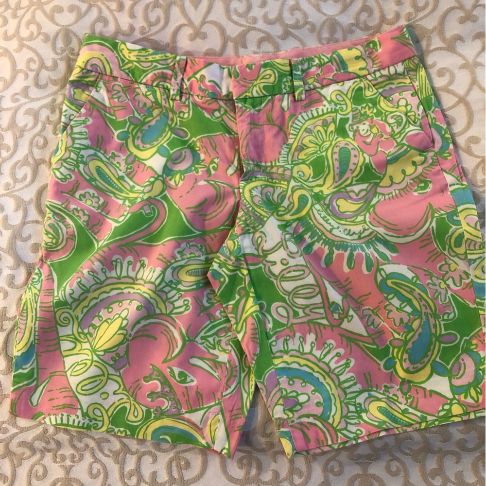 Lilly Pulitzer The Avenue Shorts Elephant Print Size 0